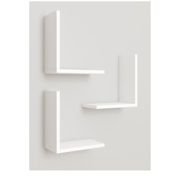 Fehér polc készlet 3 db-os Wesley – Kalune Design