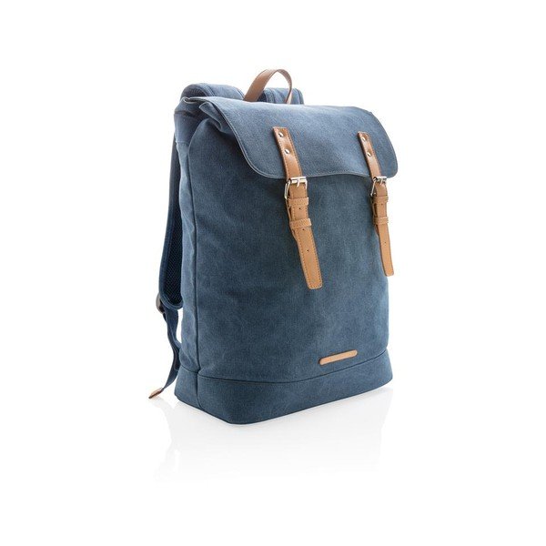 Kék vászon hátitáska 15,6" laptophoz, 19 l - XD Design-image-3