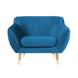 Benito kék bársony fotel - Mazzini Sofas