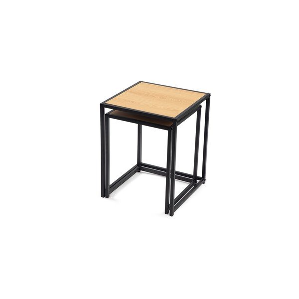 Tárolóasztal szett tölgyfa dekorral 2 db-os  38x38 cm Noah – Bonami Essentials-image-3