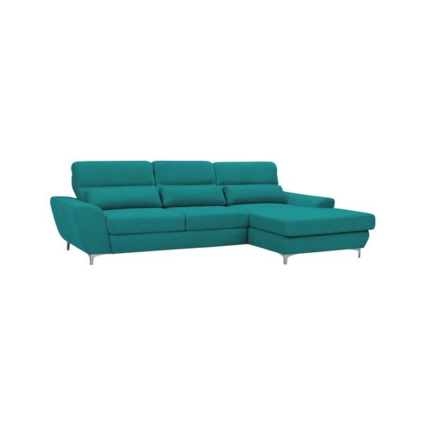 Omega türkiz kinyitható sarokkanapé, jobb oldali - Windsor & Co Sofas-image-1
