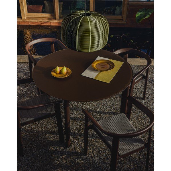 Kerek kerti étkezőasztal üveg asztallappal ø 120 cm Erice – Kave Home-image-1