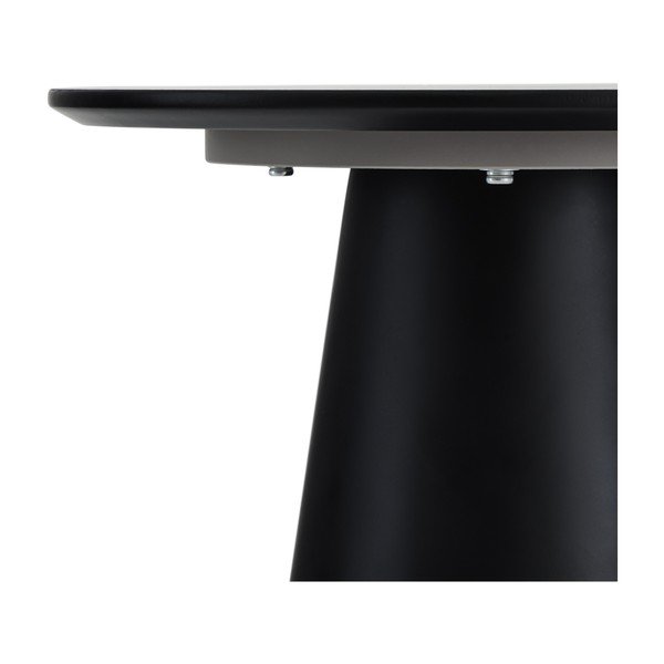 Fekete-sötétszürke dohányzóasztal márvány dekoros asztallappal ø 45 cm Tango – Furnhouse-image-3