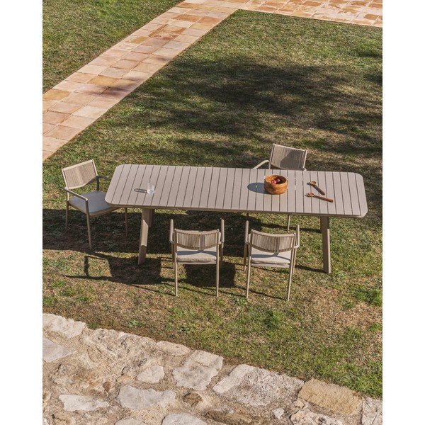 Fém kerti étkezőasztal 100x220 cm Izola – Kave Home-image-1