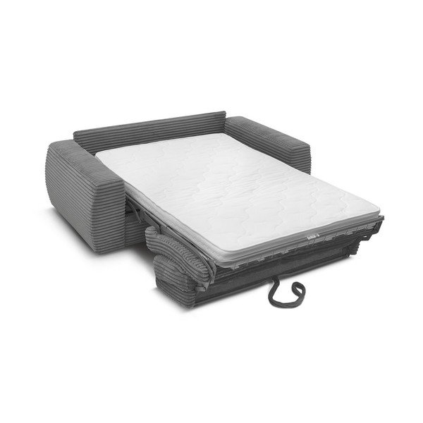 Sötétszürke kordbársony kanapé mindennapos alvásra-kinyitható 240 cm Hugo – Bobochic Paris-image-3