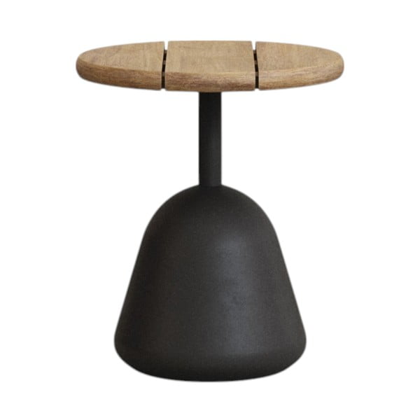 Fekete-natúr színű kerek dohányzóasztal akácfa asztallappal ø 43 cm Saura – Kave Home