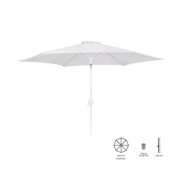 Fehér napernyő ø 300 cm Alba – LDK Garden-image-1