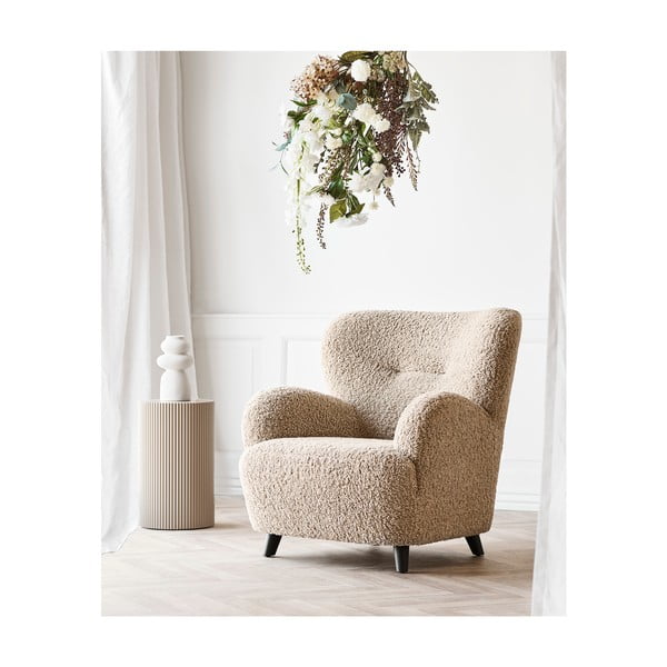 Világosbarna buklé fotel Lunaro – House Nordic-image-1