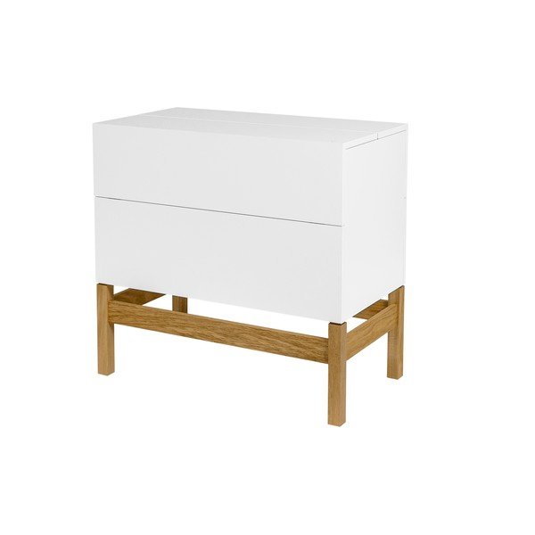 Grande fehér-natúr színű bortartó szekrény 75x70 cm - Woodman-image-1