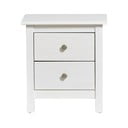 Berna fehér 2 fiókos éjjeliszekrény tömör borovi fenyőből - Marckeric