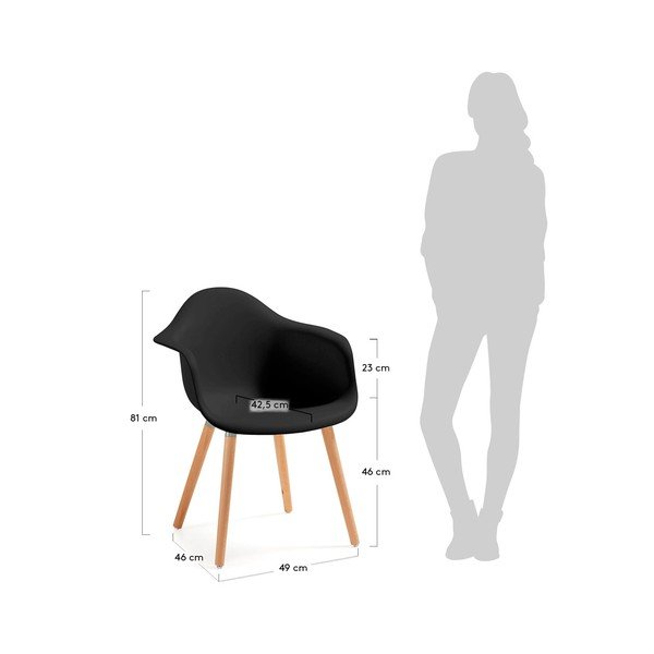 Kenna 2 részes fekete étkezőszék szett - La Forma-image-3