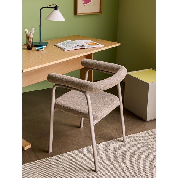 Bézs kárpitozott karfás étkezőfotel szett 2 db-os Ecto – Hübsch-image-1