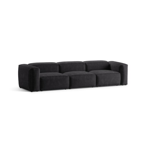 Sötétszürke kordbársony kanapé 364 cm Bergamo – Cosmopolitan Design-image-2