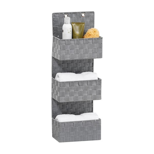 Adria szürke, 3 rekeszes, fürdőszobai rendszerező - Wenko-image-3