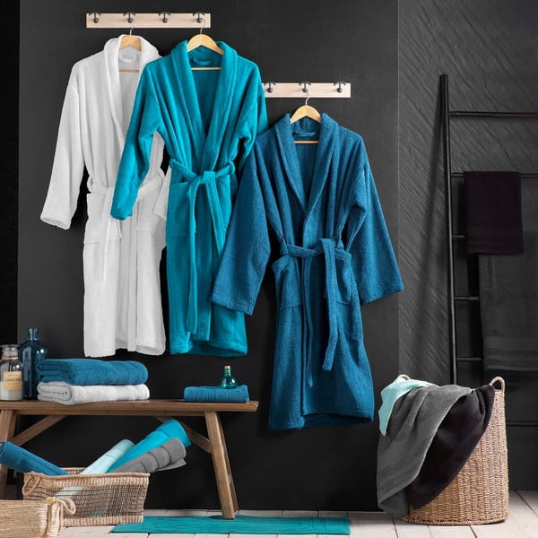 Antracitszürke pamut fürdőköpeny M Tendresse – douceur d'intérieur-image-3