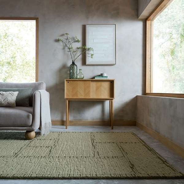 Zöld kézi szövésű gyapjú szőnyeg 200x290 cm Harris Modula Wool – Flair Rugs-image-1