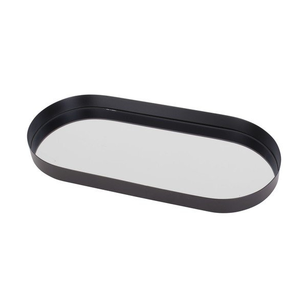 Oval fekete tálca tükörrel, szélesség 18 cm - PT LIVING-image-2