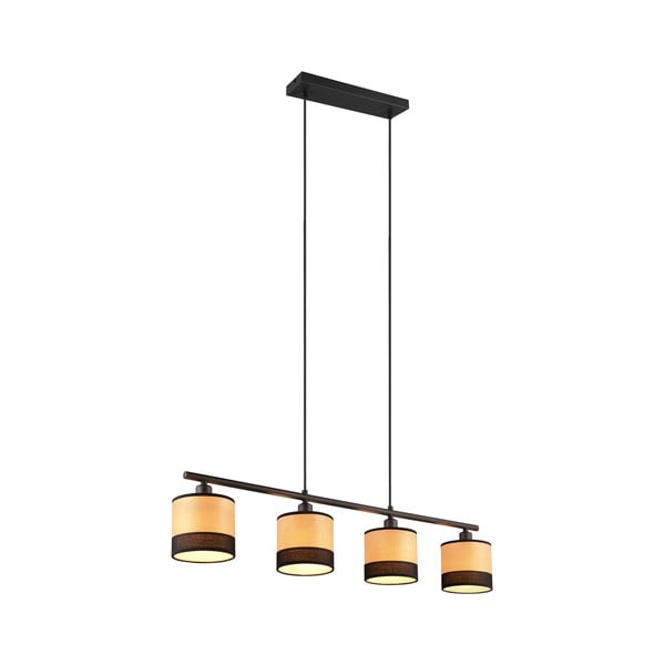 Fekete-natúr színű függőlámpa Bolzano – Reality-image-2