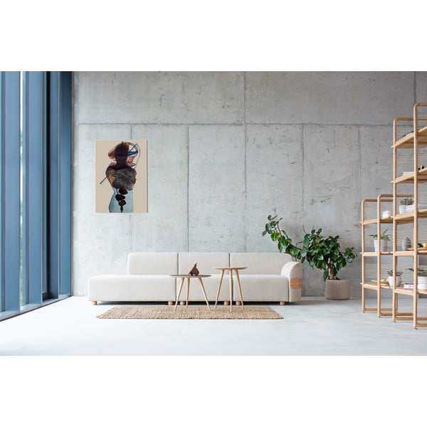 Világosszürke gyapjú-len kanapé modul (bal oldali) Hugg - Gazzda-image-1