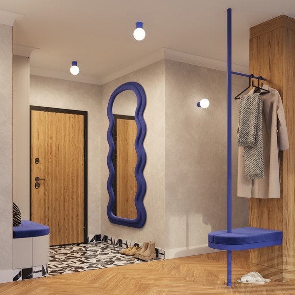 Kék mennyezeti lámpa üveg búrával ø 12 cm Orbital – Sollux-image-4