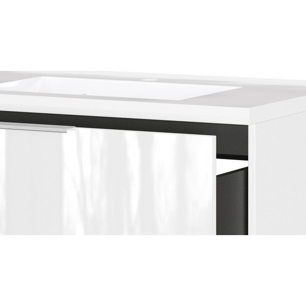 Fehér fényes fali mosdó alatti szekrény 81x61 cm Celano – Germania-image-4