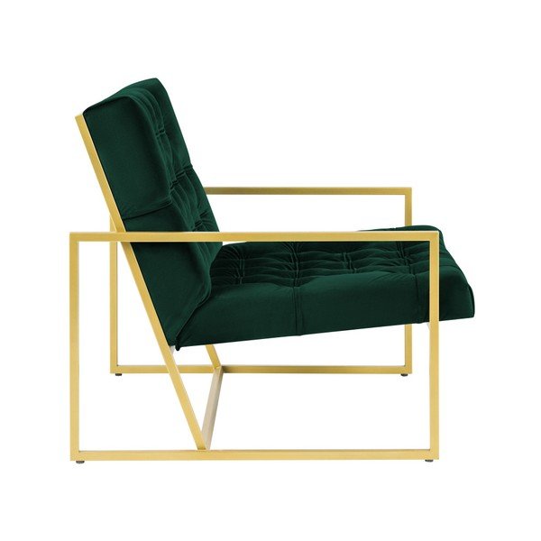 Bono zöld fotel aranyszínű konstrukcióval - Mazzini Sofas-image-3