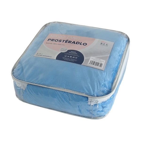 Kék mikroflanel lepedő 180x200 cm Exclusive – B.E.S.-image-1