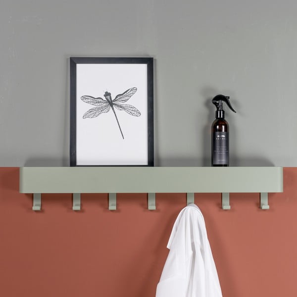Szürkészöld fém fali fogas polccal 72 cm Dax Play – Spinder Design-image-3