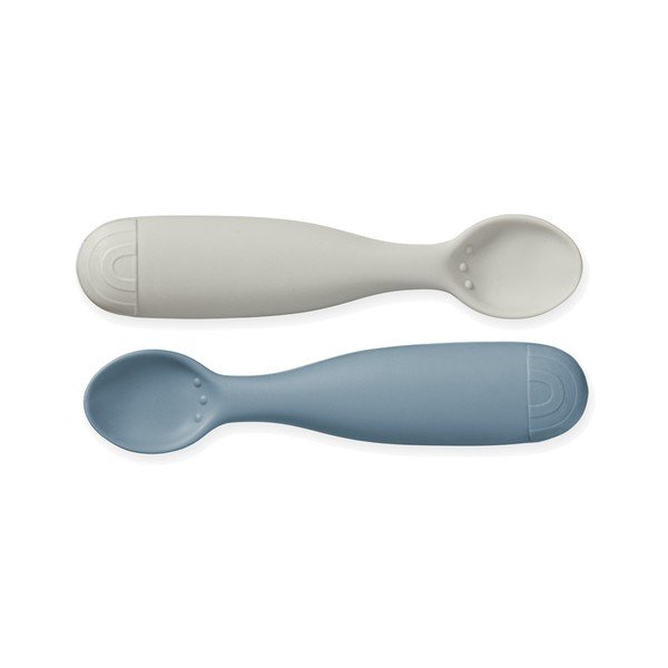 Kék-szürke szilikon gyerek kanál szett 2 db-os Midnight Mix – Cam Cam Copenhagen