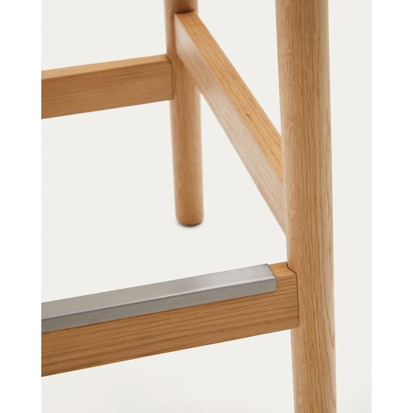 Natúr színű tölgyfa bárszék szett 2 db-os (ülésmagasság 66 cm) Yalia – Kave Home-image-3
