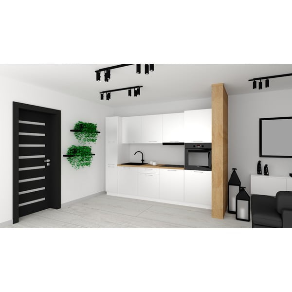 Egyenes konyhabútor konyhapulttal 280 cm Lyle – STOLKAR