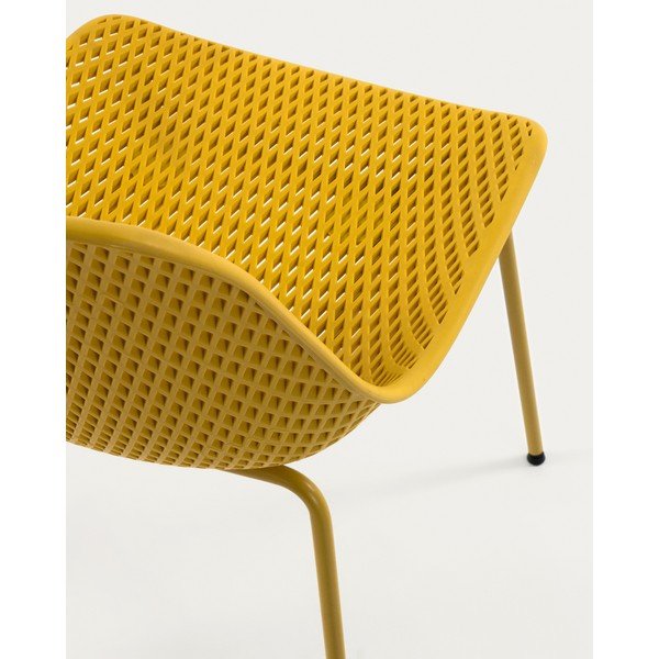 Sárga fém kerti szék Quinby – Kave Home-image-4