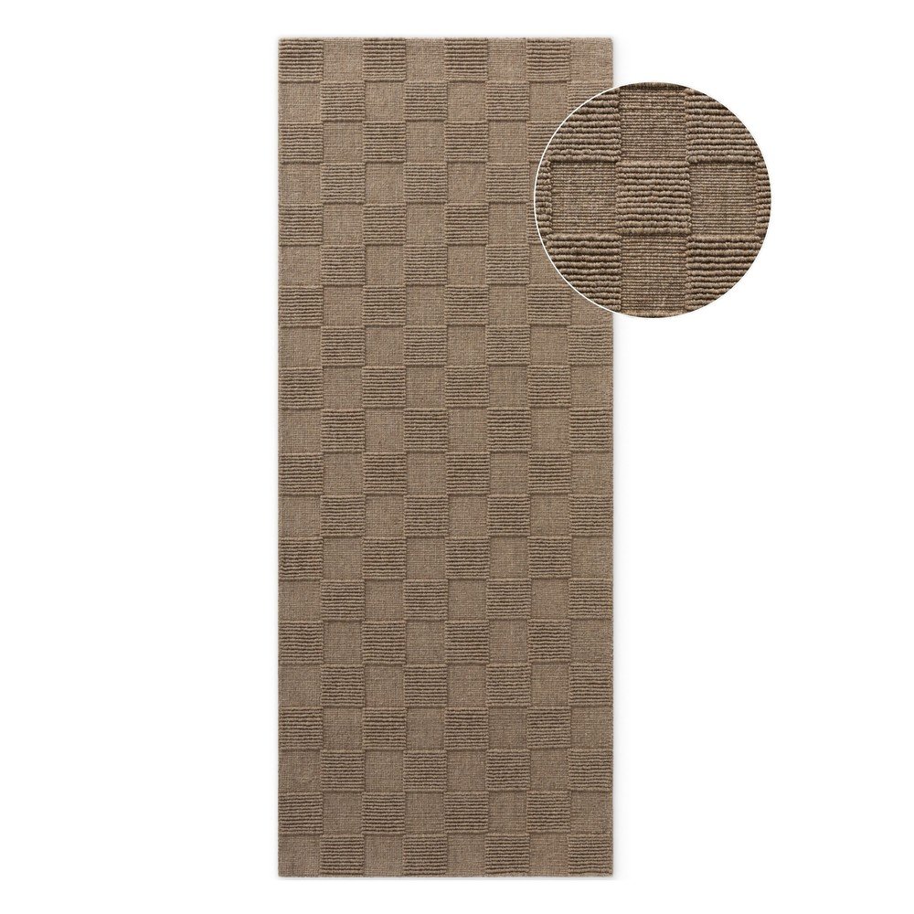 Barna kézi szövésű gyapjú futószőnyeg 80x200 cm Scala – Villeroy&Boch