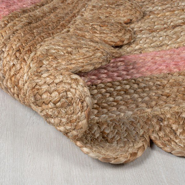 Rózsaszín-natúr színű kézi szövésű juta szőnyeg 160x230 cm Grace – Flair Rugs-image-3