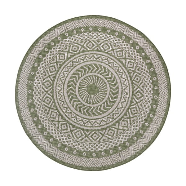Round zöld-bézs kültéri szőnyeg, ø 160 cm - Ragami