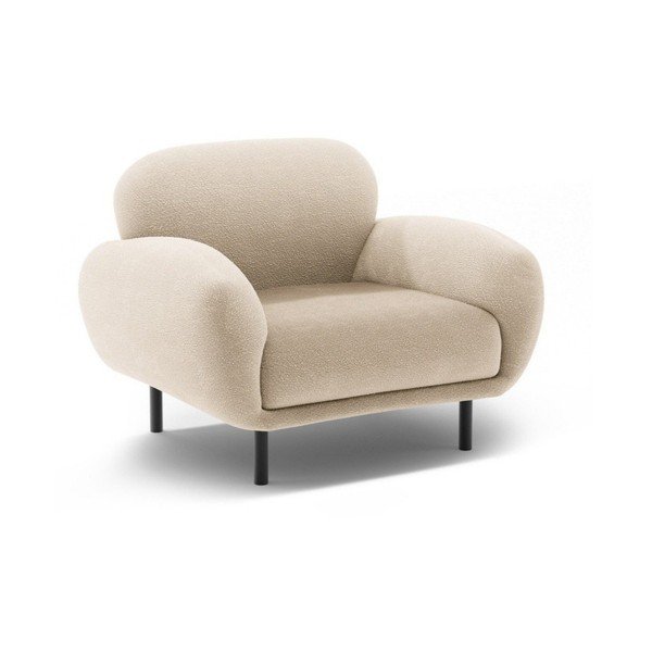 Bézs buklé fotel Poppy – Micadoni 