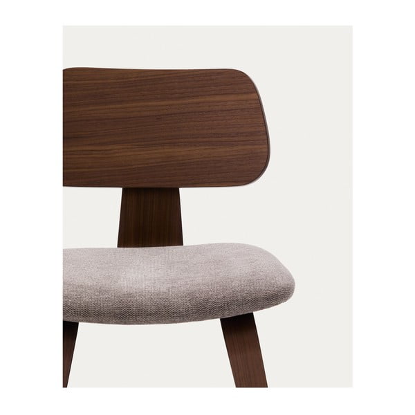 Bézs-sötétbarna étkezőszék diófa dekorral Gena – Kave Home-image-3