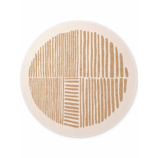Krémszínű-natúr színű kerek kültéri-beltéri szőnyeg ø 160 cm Haringey Bounds – Ted Baker