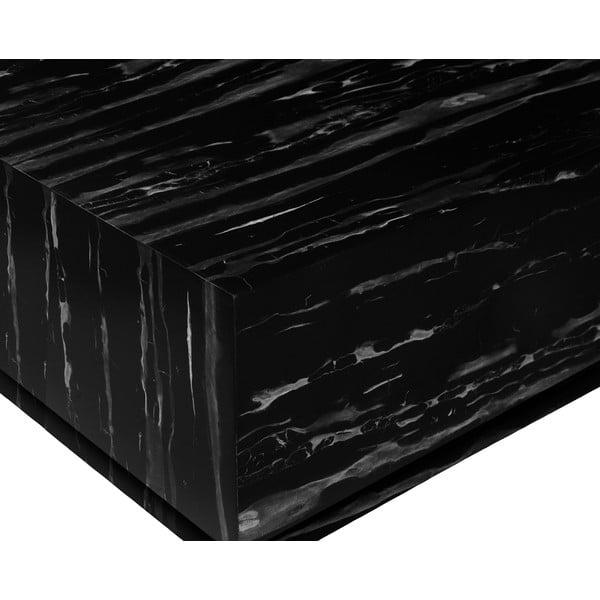 Fekete dohányzóasztal márvány dekorral 100x100 cm Vito - Støraa-image-1