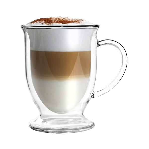 Üveg duplafalú bögre szett lattéhoz  2 db-os 250 ml Amo – Vialli Design-image-3