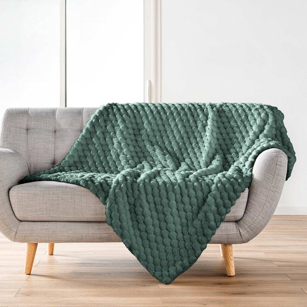 Zöld mikroplüss takaró 220x240 cm Frosty – douceur d'intérieur-image-3