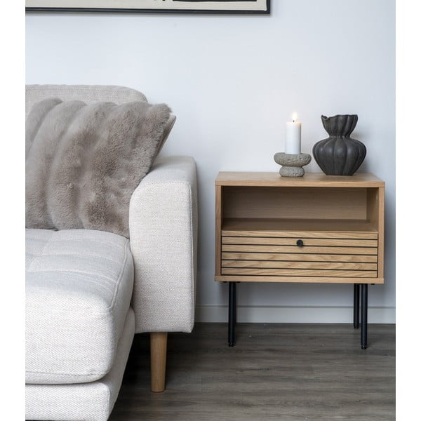 Tárolóasztal tölgyfa dekoros asztallappal 40x50 cm Kyoto – House Nordic-image-1