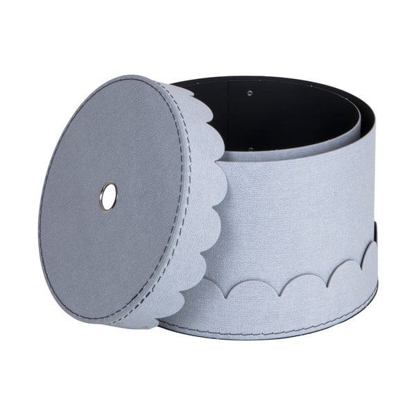 Világosszürke fedeles karton tárolódoboz szett 2 db-os ø 26x17,5 cm Wilma – Bigso Box of Sweden-image-3
