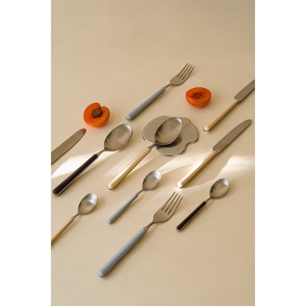 Világossárga-ezüstszínű rozsdamentes acél egyszemélyes evőeszköz készlet 4 db-os Noli – noo.ma-image-3