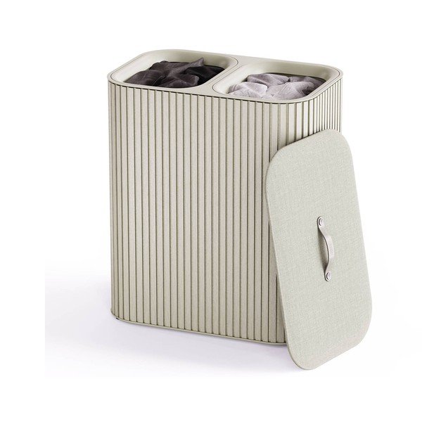 Bézs bambusz szennyeskosár 2x45 l Tota Luxe – Joseph Joseph