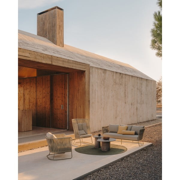 Zöld kerek kültéri szőnyeg újrahasznosított szálakból ø 200 cm Despas – Kave Home-image-3