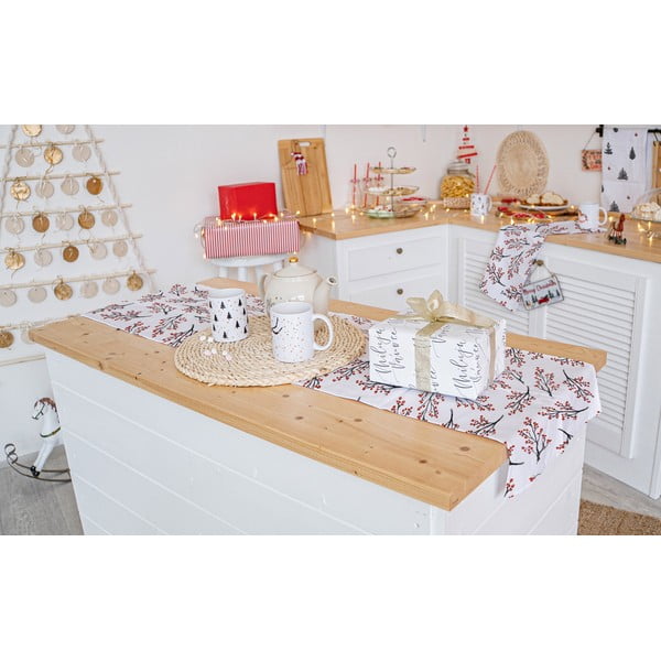 Karácsonyi pamut asztali futó 140x40 cm Rowan Berries - Butter Kings-image-1