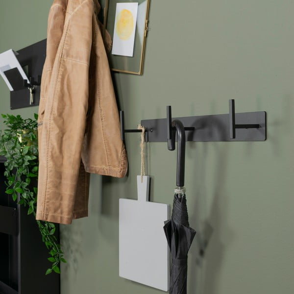 Fekete fém fali fogas 44 cm Chapman – Spinder Design-image-3