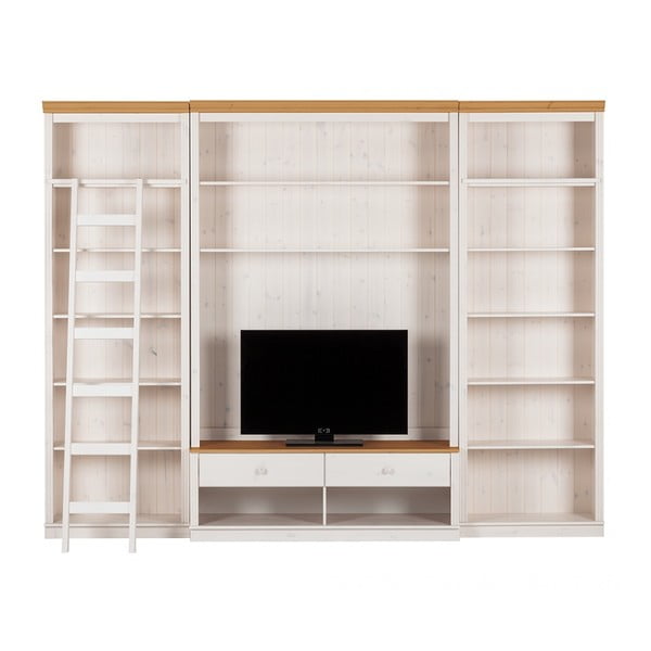 Annabelle fehér-barna tömör fenyő TV-szekrény, szélesség 288 cm - Støraa