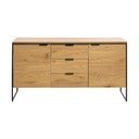 Natúr színű komód tölgyfa dekorral 155x81x45 cm Cesura – Unique Furniture